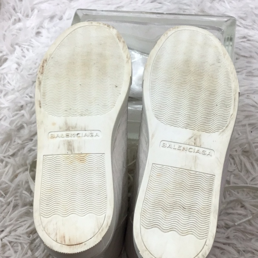 Balenciaga Arena white crinkle leather high top sneakers in box 37 - Picture 8 of 12